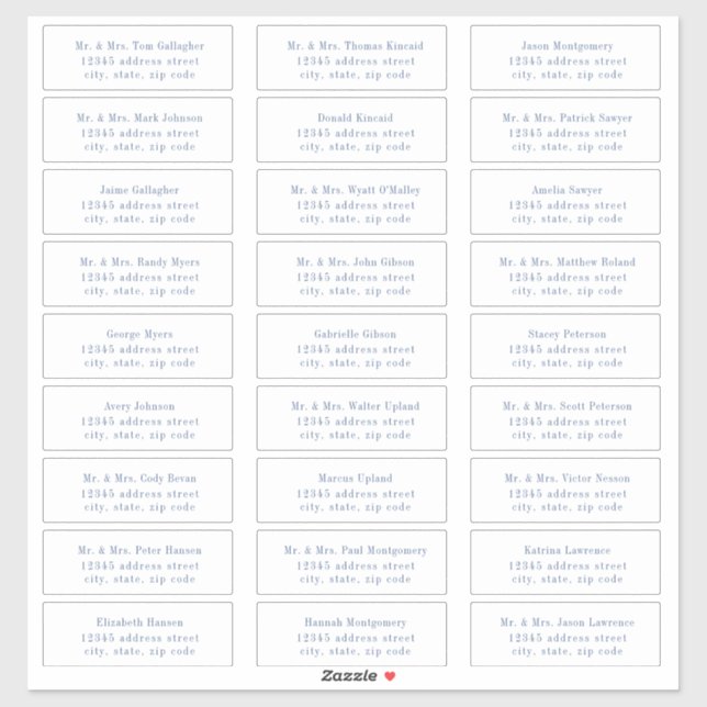 CAPE COD Bleu côtier Étiquettes de adresse invités (Feuille)