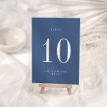 CAPE COD Mariage bleu côtier Carte Numéro de table<br><div class="desc">CAPE COD | Moderne minimaliste Bleu côtier,  carte de numéro de table mariage. Veuillez noter que les cartes de numéro de table doivent être numérotées et ajoutées individuellement à votre panier.</div>