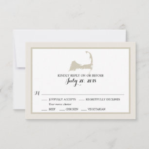 Cape Cod Mariage RSVP avec menu