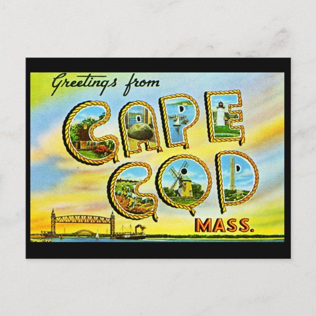 Cape Cod Massachusetts Carte Postale Ancienne (Devant)