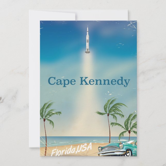 Cape Kennedy vintage Saturn cinq poster de fusée (Devant)
