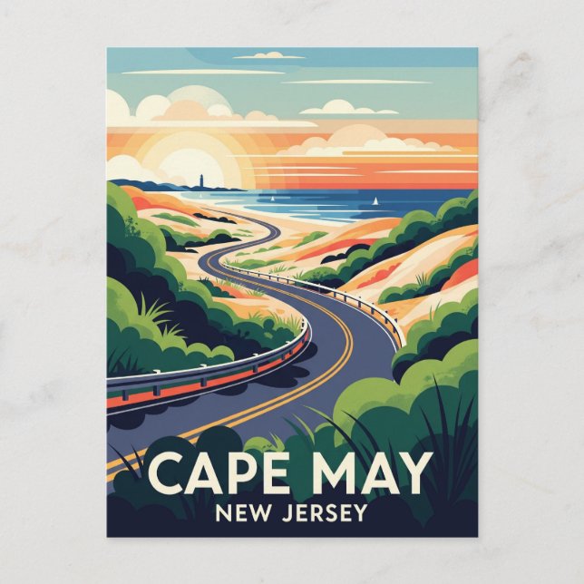 Cape May New Jersey Illustration Voyage Carte post (Devant)