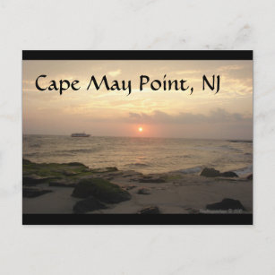 Cape May Point, NJ à la carte de voeux coucher du 