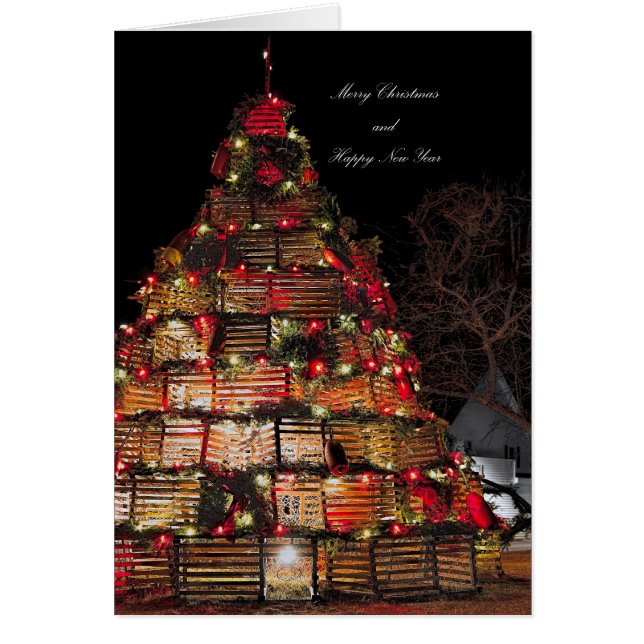 Cape Porpoise célèbre la carte de Noël pliée (Devant)