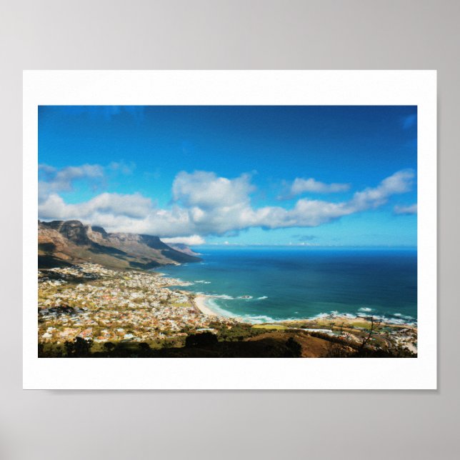 Cape Town 12 Apôtres Ocean View Panorama Poster (Devant)