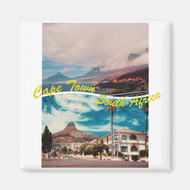 Cape Town Afrique du Sud Collage Magnet en forme d (Devant)