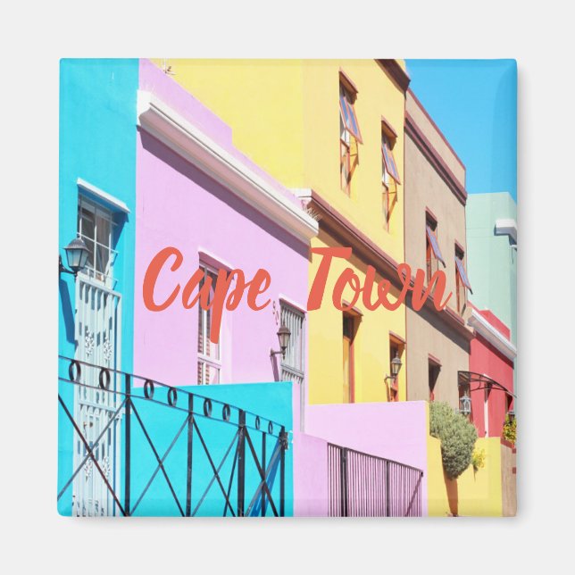 Cape Town Maisons colorées Street View Magnet (Devant)