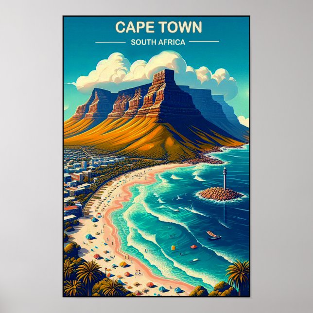 Cape Town - South Africa Vintage Travel Poster (Devant)