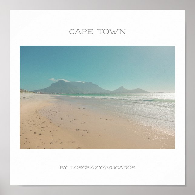 Cape Town Table Mountain Beach Ocean Poster (Devant)