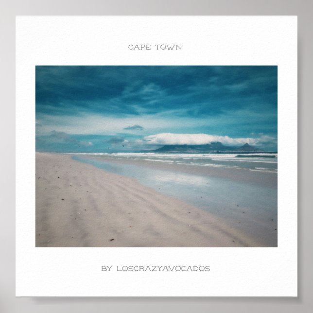 Cape Town Table Mountain Beach Ocean Poster (Devant)