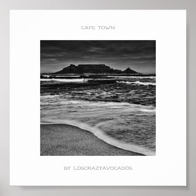 Cape Town Table Mountain Beach Ocean Poster (Devant)