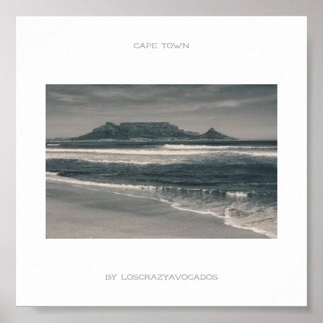 Cape Town Table Mountain Beach Ocean Poster (Devant)