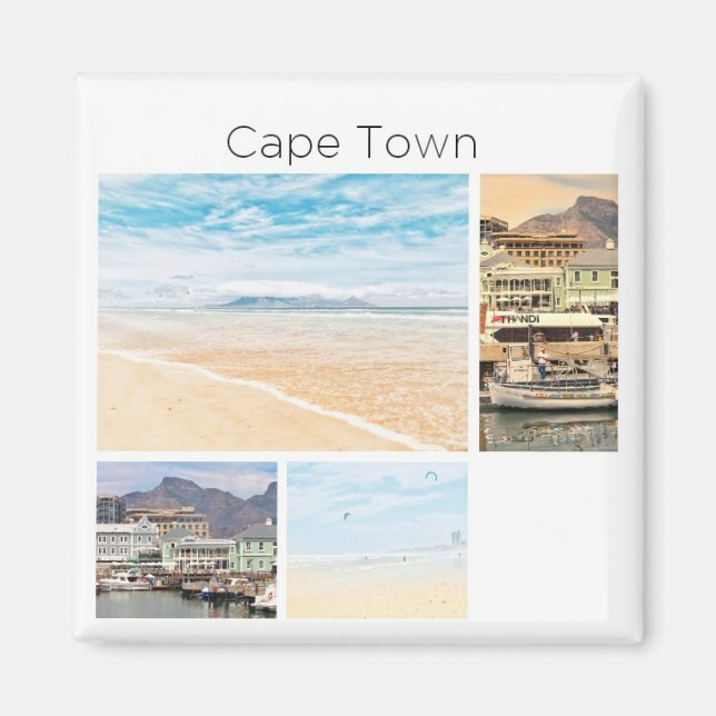 Cape Town Table Mountain Collage Pastel Magnet (Devant)