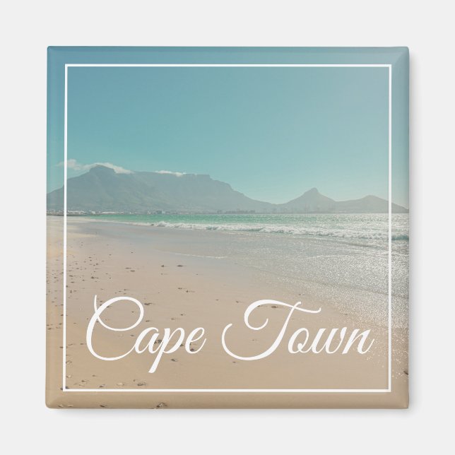 Cape Town Table Mountain Ocean Beach View Magnet (Devant)