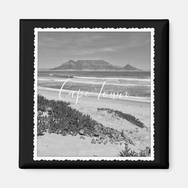 Cape Town Table Mountain Ocean Waves Beach Magnet (Devant)