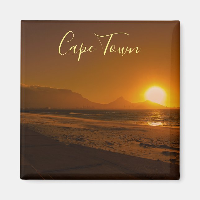 Cape Town Table Mountain Sunset Magnet (Devant)