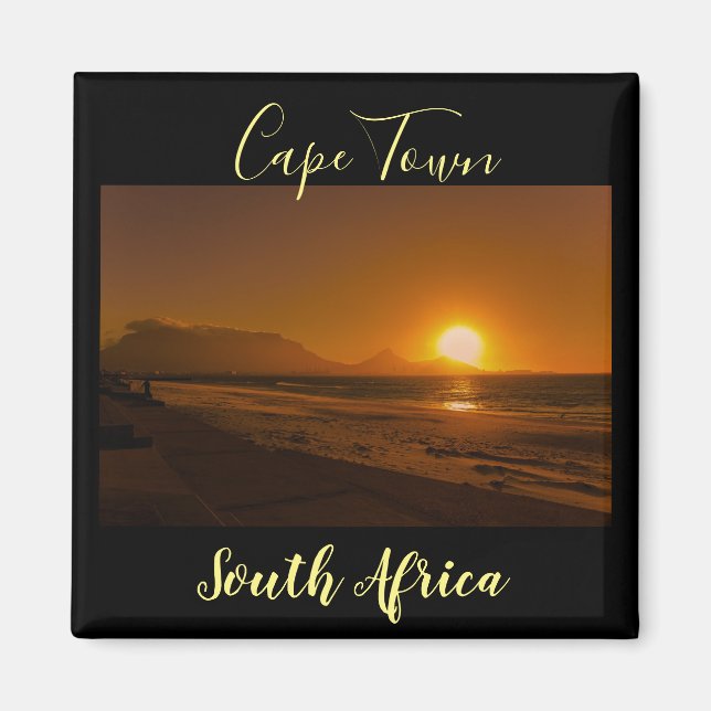 Cape Town Table Mountain Sunset Magnet (Devant)