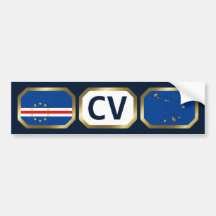 Cape Verde Flag Map Code Bumper Sticker
