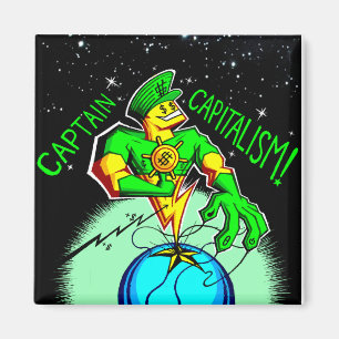 Capitaine Capitalism 2" aimant carré