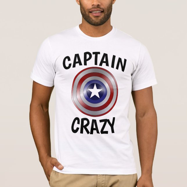 CAPITAINE CRAZY, T-shirts pour hommes amusants (Devant)