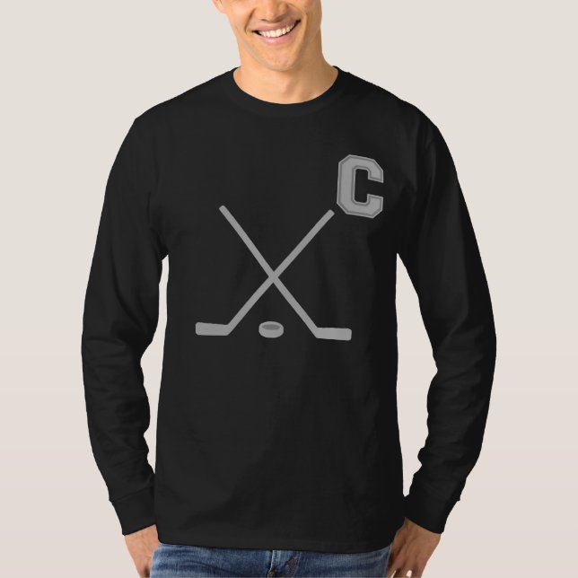 Capitaine Dark T-Shirt de hockey sur glace (Devant)