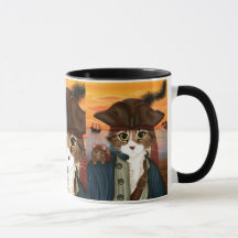 Capitaine Lion, chat de pirate et tasse d'art
