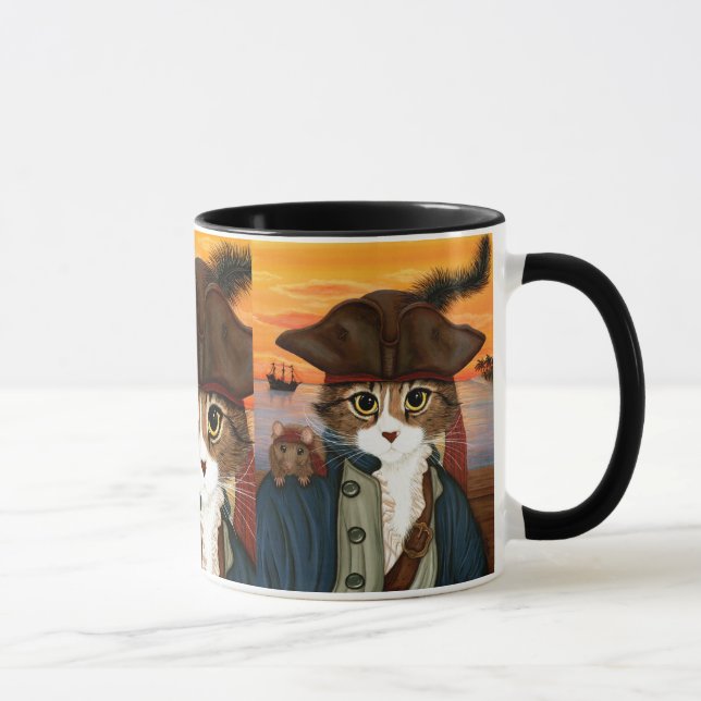 Capitaine Lion, chat de pirate et tasse d'art (Droite)