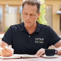 Capitaine nautique Votre nom de bateau Bleu