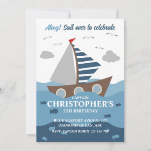 CAPITAINE SAILOR ANNIVERSAIRE INVITATION