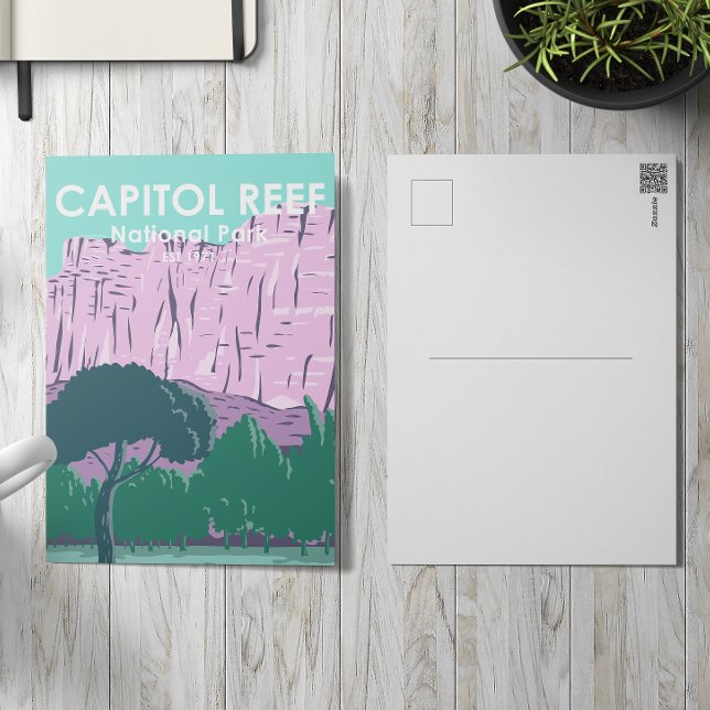 Capitol Reef National Park Utah Carte postale Vint (Créateur téléchargé)
