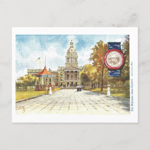 Capitole du Nebraska vintage avec carte postale Se