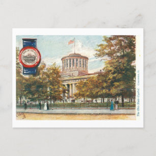 Capitole vintage de l'Ohio avec carte postale Seal