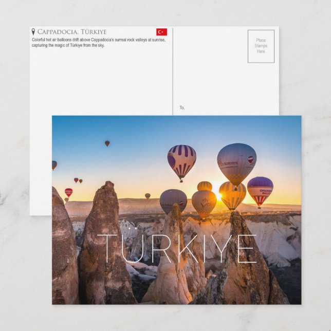 Cappadoce, Türkiye Carte Postale de Voyage (Devant / Derrière)