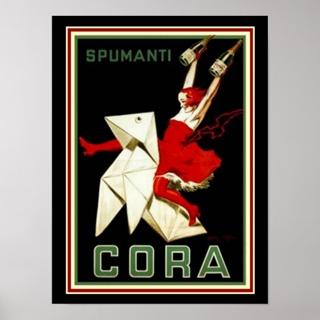 Cappiello Art Déco "Cora" Spumanti Imprimer 12 x 1 (Devant)