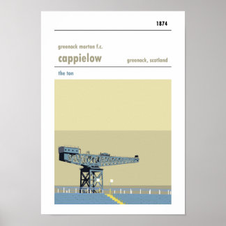 Cappielow, Greenock. Impression manuelle de style 