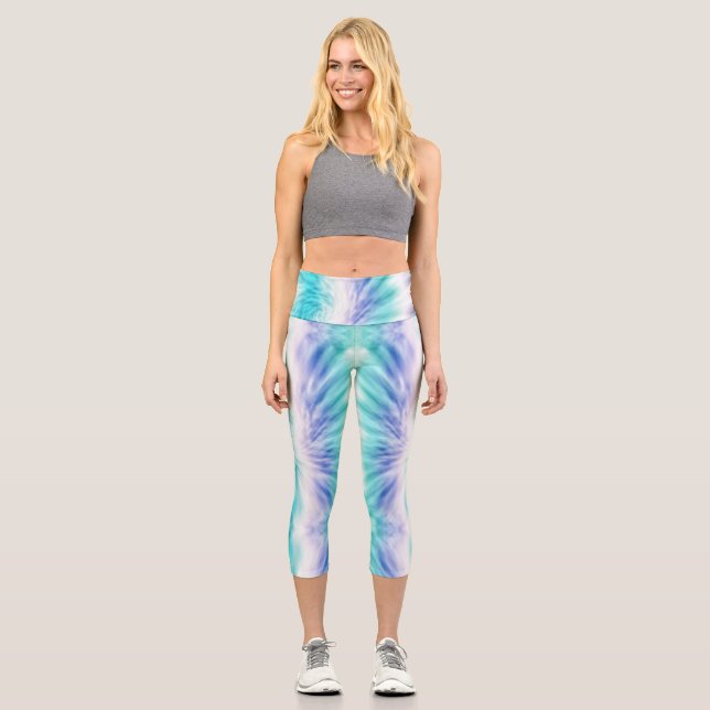 Capri Aqua Dream Cravate-Dye Leggings (Recto)