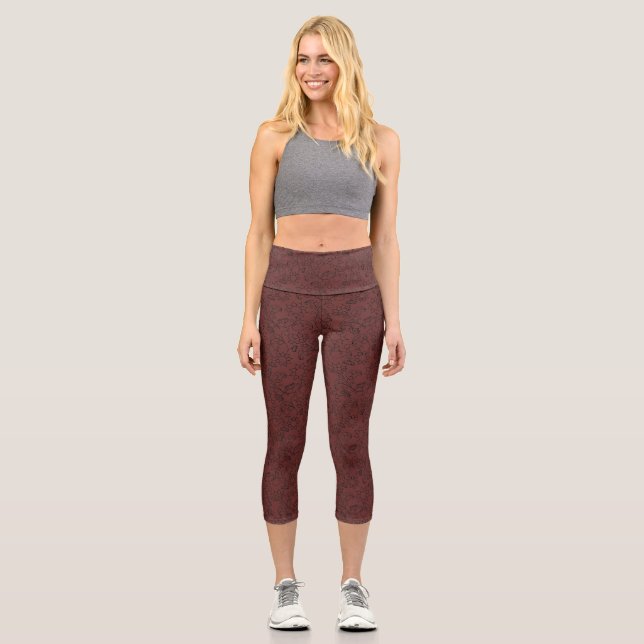 Capri Cherry Mahogany Élégant et élégant Bliss Leggings (Recto)