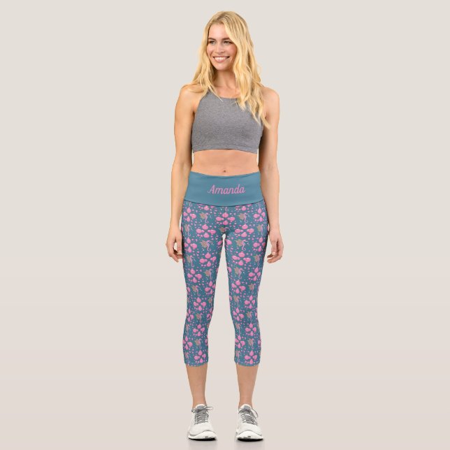 Capri Cheval de mer papillon en bulles Leggings de fille (Recto)