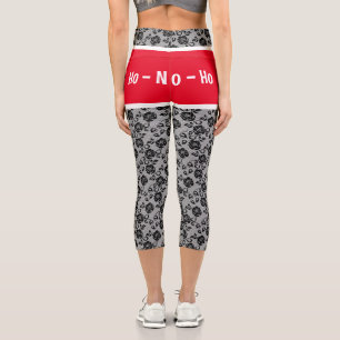 Capri Christmas Père Noël Leggings Faux Rose Lace Fishne