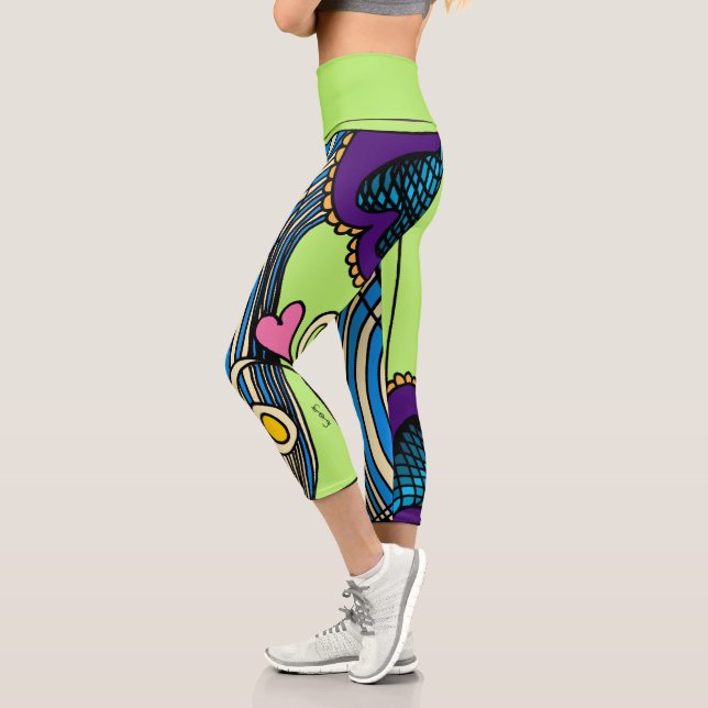 Capri Doodle 1E Couleurs 1 Leggings (Gauche)