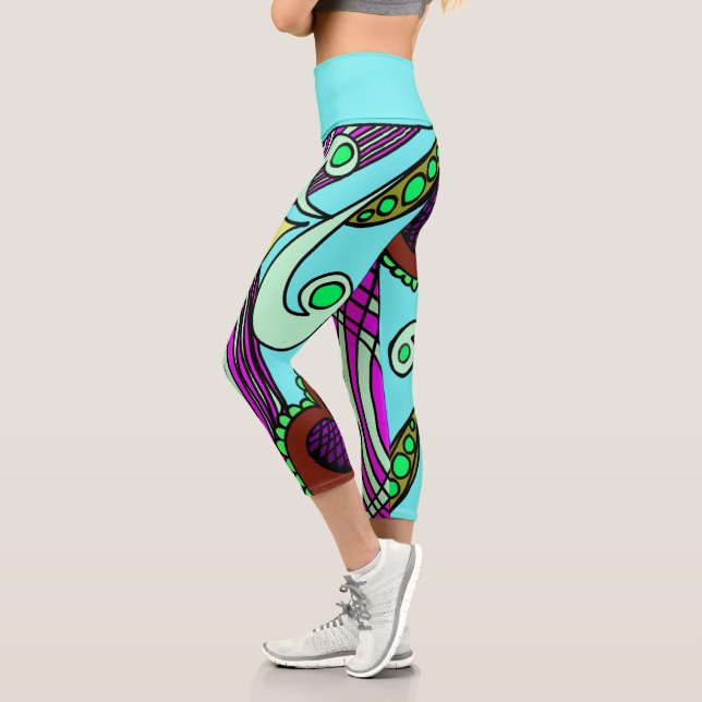 Capri Doodle 1E Couleurs 2 Leggings (Gauche)