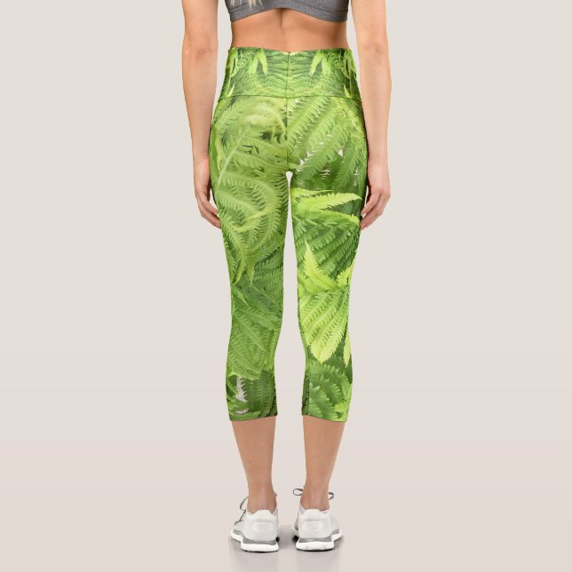 Capri Fern Leaf haut taille Leggings : jardin fitness ho (Verso)