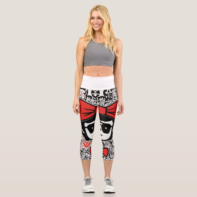 Capri Graffiti Leggings chic : Keith Haring x Japanese B (Recto)