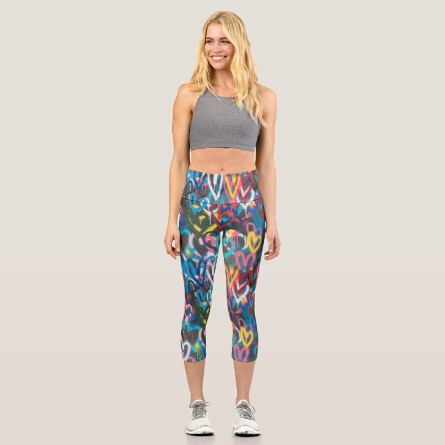 Capri Graffiti Love - Cool Capris Leggings (Recto)