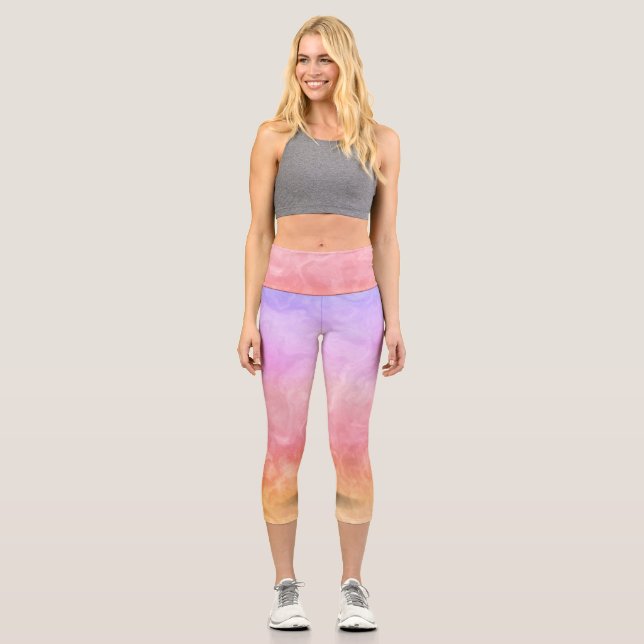 Capri Habilement coloré aquarelle Leggings (Recto)