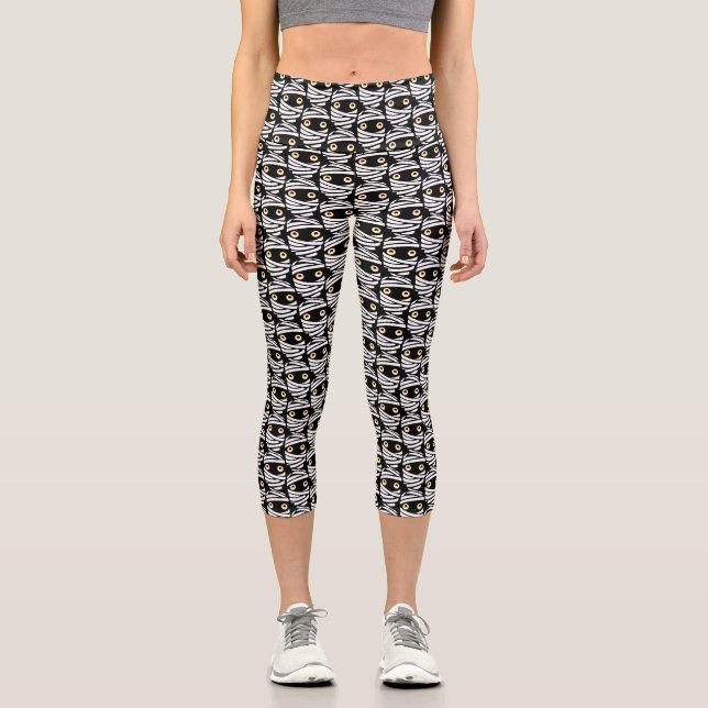 Capri Halloween Leggings Mummy Costume Stretchy Pants (Recto)