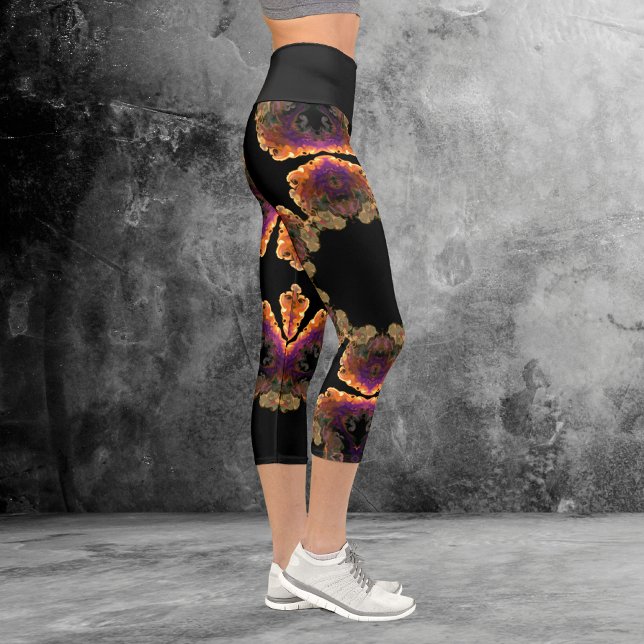 Capri Hippie psychédélique Gold noir et Leggings pourpre (Créateur téléchargé)