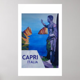 Capri Italie - rétro affiche de style