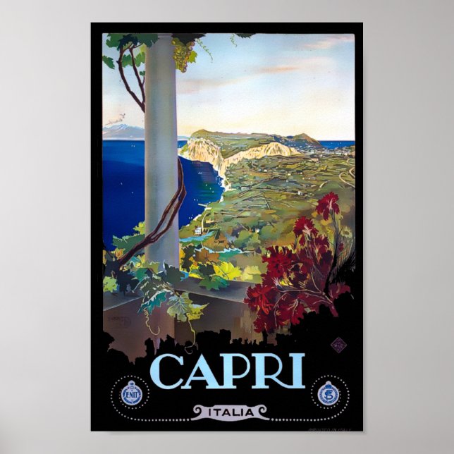 Capri, Italy Vintage Travel Tourism Poster (Devant)