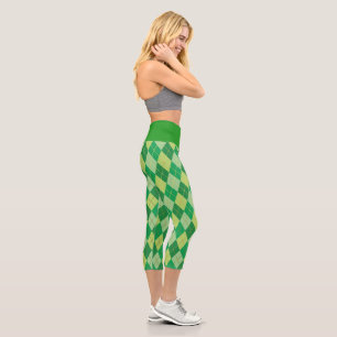 Capri Jacquard vert Yoga Capris Leggings